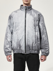 Бомбер стеганый вареный "Беломорканал". Сине-бурый