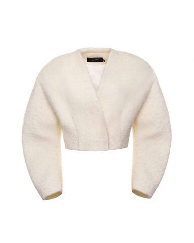 Укороченный жакет из шерсти