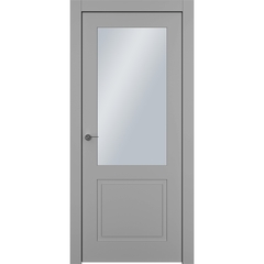 Межкомнатная дверь Классика 2 серая эмаль со стеклом
