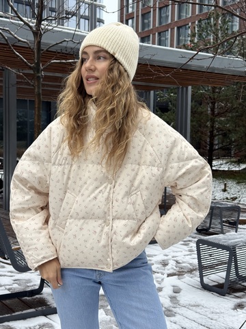 Пуховик Floral розовый