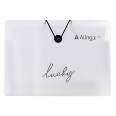 
          Папка на резинке Alingar, A4, "Lucky", 325х235х20 мм, 500 мкм,13 отделений, наклейки-разделители, прозрачная, матовая, текстура