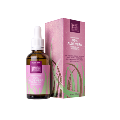 Organic Boom Свежий сок Алоэ вера д/кожи вокруг глаз, лица, шеи и декольте 50мл