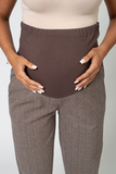 Брюки для беременных 16473 тёмно-коричневая ёлочка