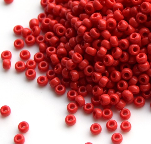 RR-0408 Бисер круглый Миюки 11/0 Красный непрозрачный /Miyuki round 11/0 Opaque Dark Red