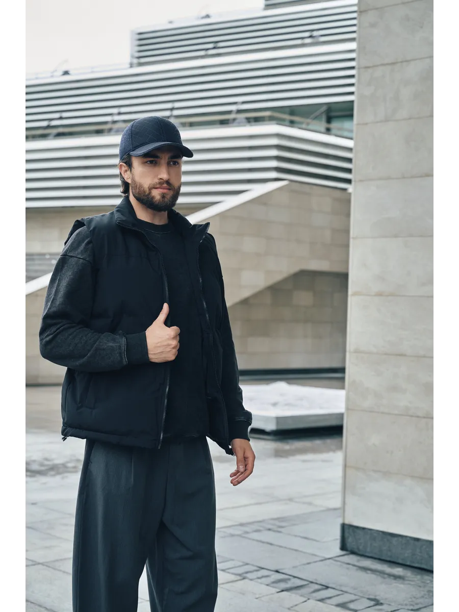 Кепка утепленная с ушками драповая с плащевой вставкой