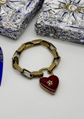 Браслет-цепь DIOR с подвеской сердце коллекция Lucky CHARM