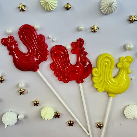 Карамель леденцовая «Петушок малый» на основе подсластителя изомальт (цвет в ассортименте)