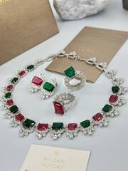 30427-Комплект украшений колье + серьги в стиле BVLGARY