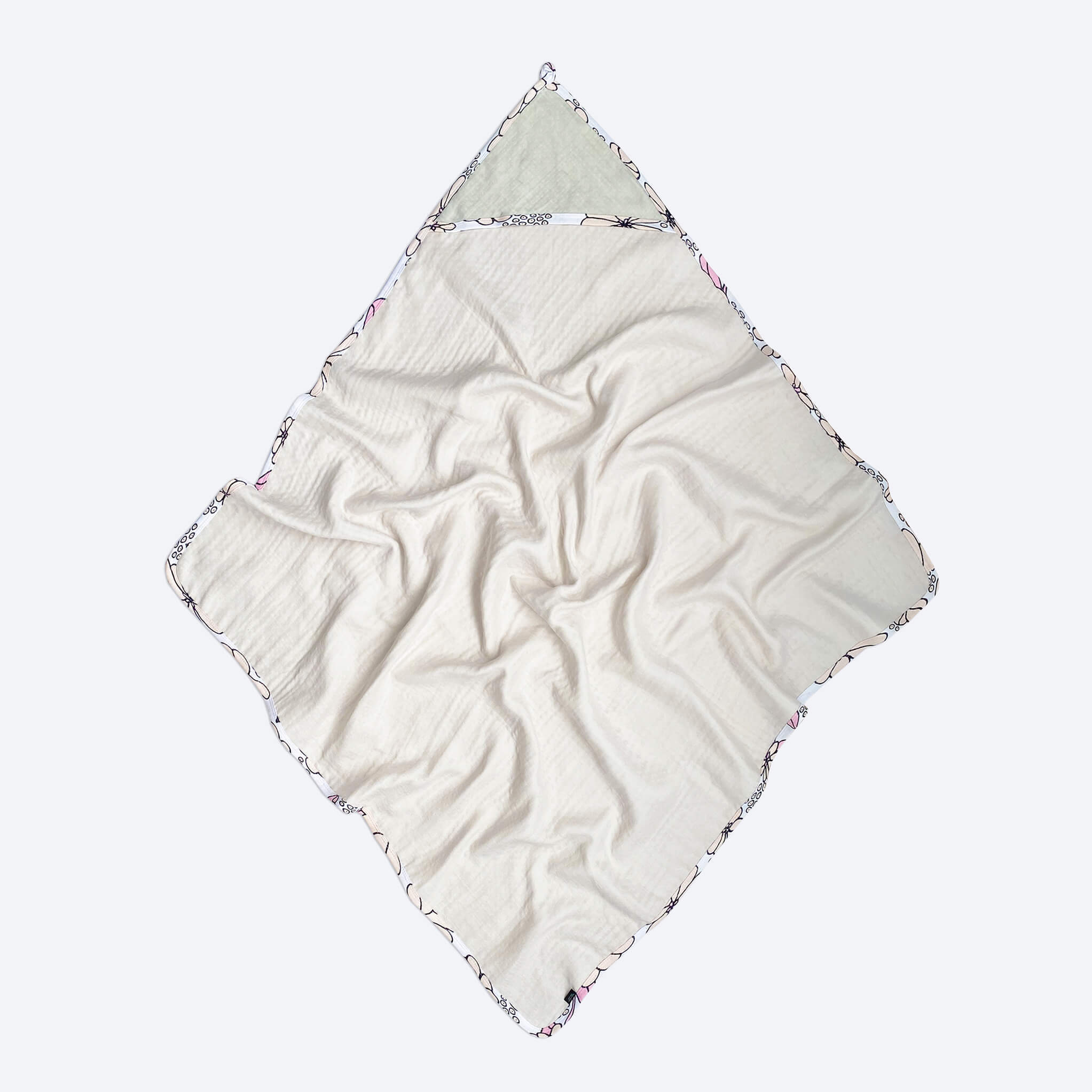 Комплект: Муслиновое полотенце с уголком и салфетка Mjölk Пудра