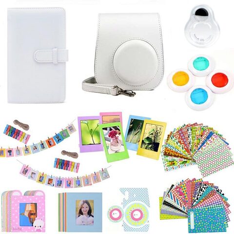 İnstax fotoaparat üzlüyü \ Instant Camera Case Mini 8 in1 bundle White