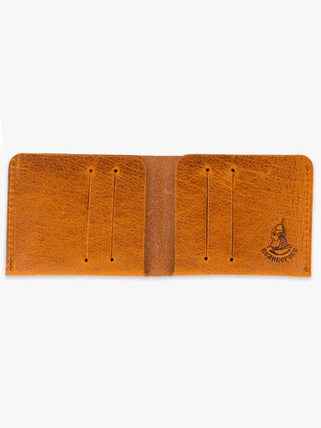 Бумажник-Компактный из натуральной кожи Крейзи, янтарного цвета