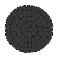 Тротуарная плитка «Веер» черная (круговая)