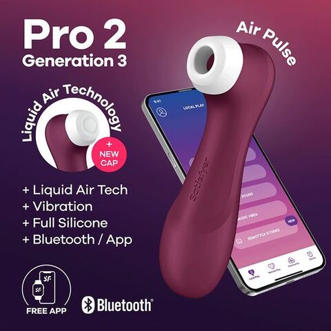 Satisfyer Pro 2 Generation 3 Bluetooth/App with Liquid Air Бордовый Клиторальный вибростимулятор