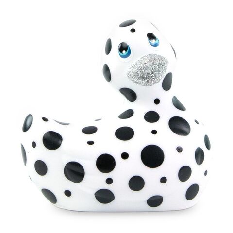 Белый вибратор-уточка I Rub My Duckie 2.0 Happiness в черный горох - Big Teaze Toys 27377