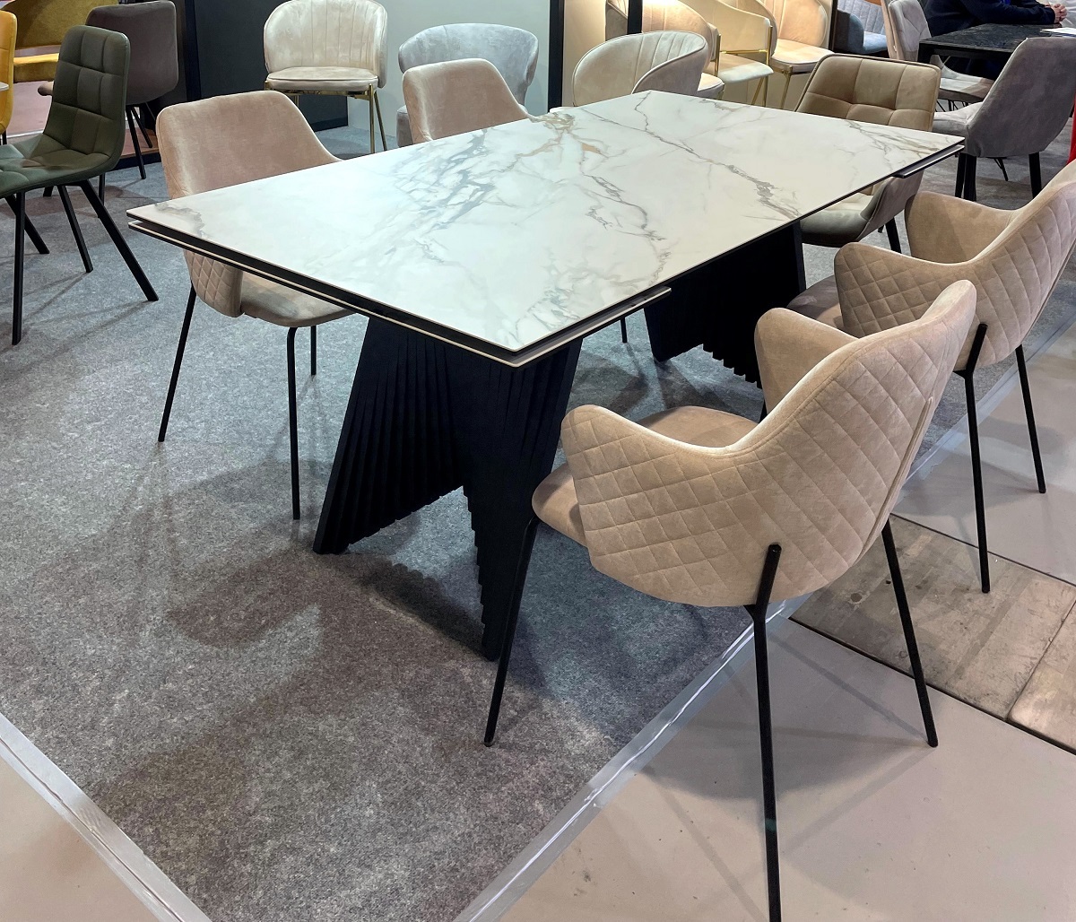 Стол IVAR 180 MARBLES KL-188 Контрастный мрамор, итальянская керамика, DISAUR