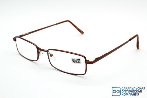 Очки готовые для зрения лектор в широком металлическом футляре ELIFE 7707 BROWN (