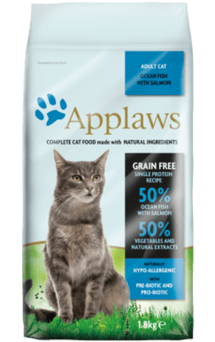 купить эпплоуз Applaws Dry Cat Ocean Fish with Salmon 50/50% сухой беззерновой корм для взрослых кошек с лососем и океанической рыбой 1.8 кг