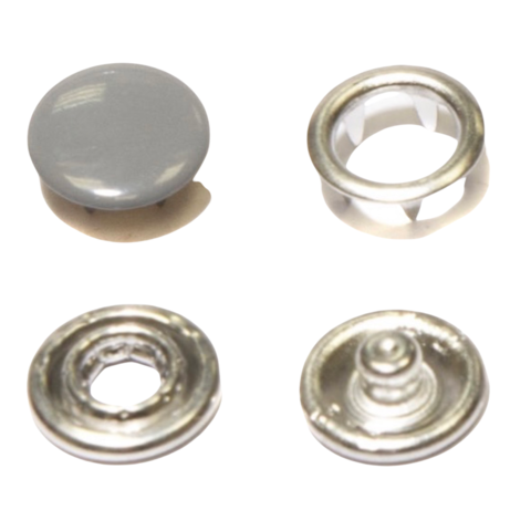 Кнопки рубашечные(трикотажные) с крышкой 9.5мм (уп.50 шт) цвет: Серый
