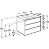 Roca A857406402 THE GAP модуль для раковины 800 мм, 785x453x741 мм, с 3 ящ