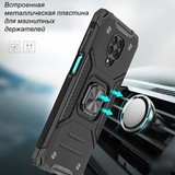 Противоударный чехол Strong Armour Case с кольцом для Xiaomi Poco X3 (Темно-зеленый)