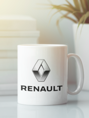 Кружка с эмблемой Рено (Renault) белая 005
