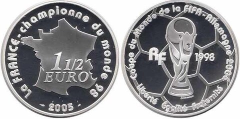1,5 евро Чемпионат мира по футболу Германия 2006 г. Франция 2005 год
