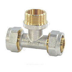 Тройник МП латунь никель обжим Дн 26х3/4"х26 НР ГОСТ 32415-2013 7014 Aquasfera 7014-03