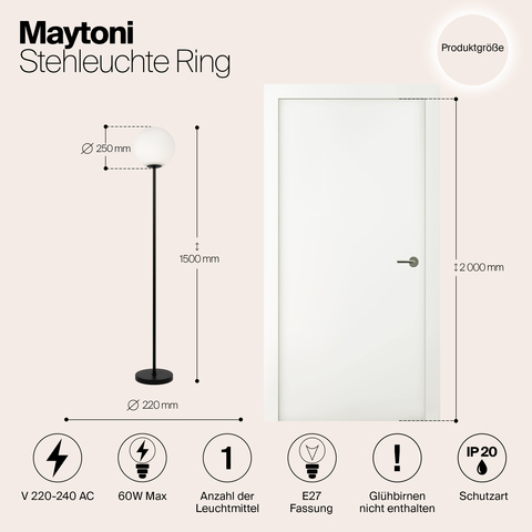 Напольный светильник Maytoni Ring MOD013FL-01B
