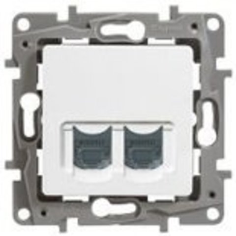 Компьютерная розетка двойная RJ 45 Кат. 6 UTP. Цвет Белый. Legrand Etika (Легранд Этика). 672254