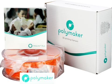 Пластик для 3D-принтера PolyMaker PolyLite PLA, 1.75 мм, 1 кг, Оранжевый