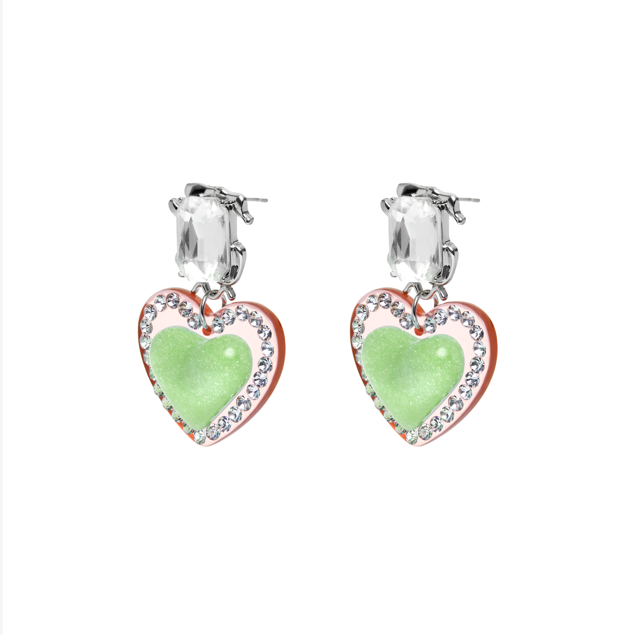 Серьги Big Heart Earrings – Green