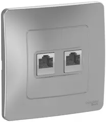 РОЗЕТКА С/У 2-я компьют. RJ45, алюмин. BLNIS045453