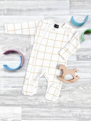 Комбинезон Mjölk Sleep and Play Клетка, уценка