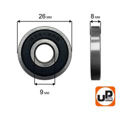 Подшипник шариковый UNITED PARTS 629-2RS