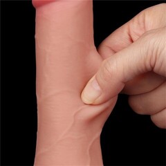 Реалистичный фаллоимитатор двухслойный Sliding Skin (19,5*3,6 см.) телесный цвет