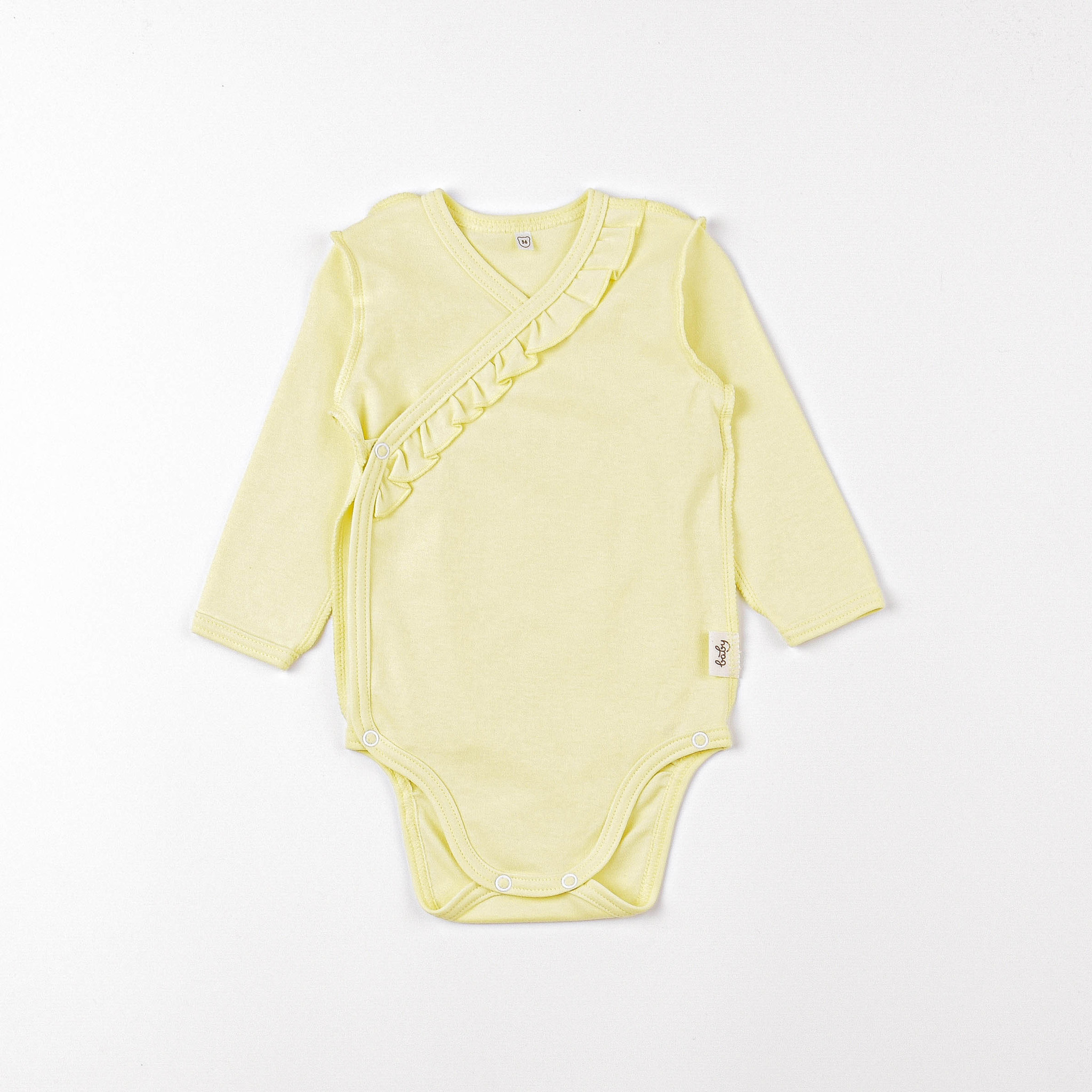 Long-sleeved bodysuit with ruffles 0+, Daffodil