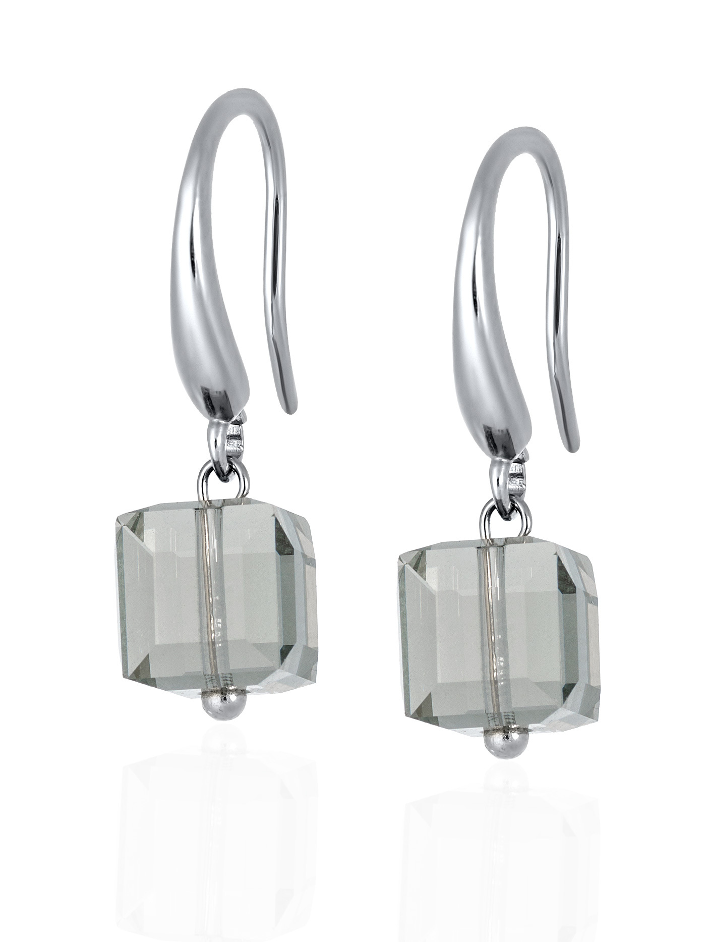 Серебряные серьги с кристаллами Swarovski Black Diamond