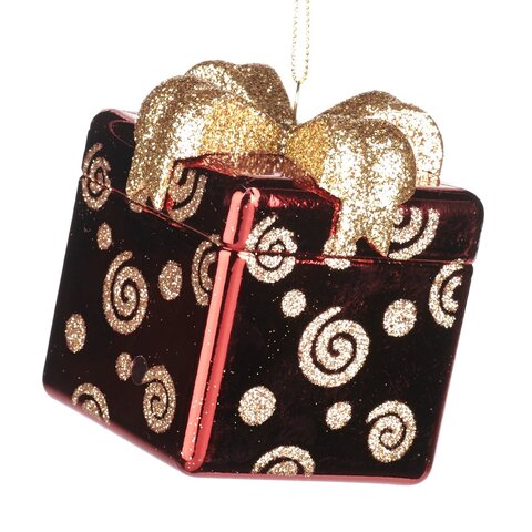 Шарик подарок 2шт 8см Goodwill красный/золотой