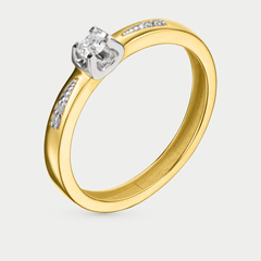 Кольцо для женщин из желтого золота 585 пробы с бриллиантом (арт. 01-00105-03-005-02-01)