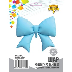 К Фигура, Бант, Сатин, Голубой, 39