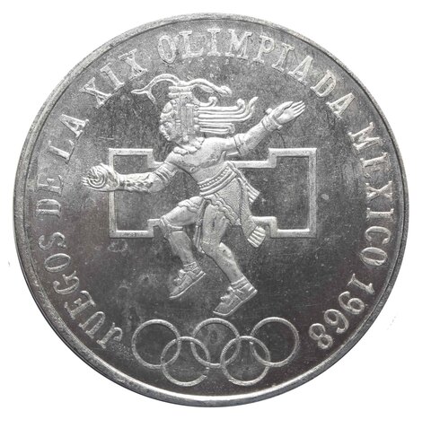 25 песо 1968 год XIX Олимпийские игры в Мехико, Мексика. Серебро. UNC