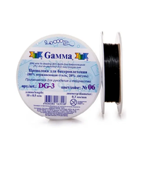"Gamma" Проволока для бисера DG-3 d 0.3 мм 10 м №06 черный