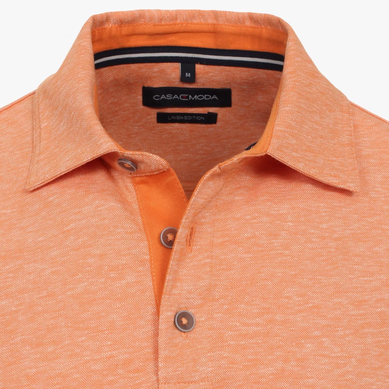Поло мужское Casamoda 944189900-474 оранжевое со льном, короткий рукав