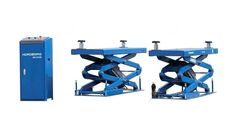 Подъемник ножничный 3,5т, с встроенными адаптерами для SUV авто, 380В (синий)