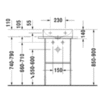 Duravit DuraSquare Металлическая консоль напольная 516х333 мм, для раковины 073245, высота регул.+50мм,п/д левый/правый хром 31091000