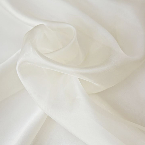 Ткань вуаль с утяжелителем однотонная для штор молочная. Ширина - 296 см. Арт. 303-2.1