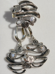 Волна (кольцо + серьги из серебра)