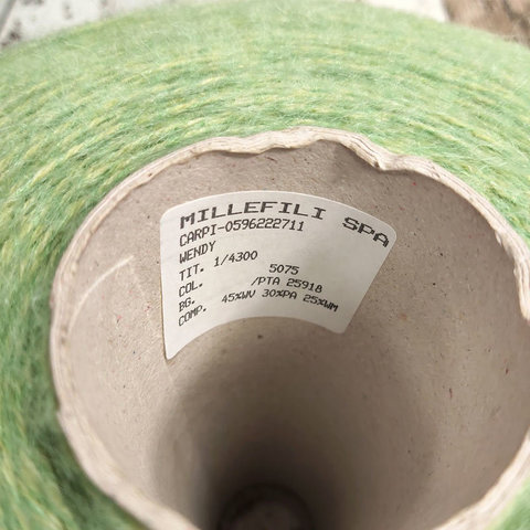 Смесовка с мохером MilleFili WENDY 430 салатовый, мулине