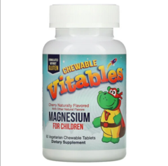 Vitables, жевательная добавка с магнием для детей, со вкусом вишни, 90 вегетарианских таблеток