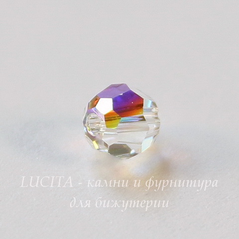 5000 Бусина - шарик с огранкой Сваровски Crystal AB 4 мм, 5 штук
